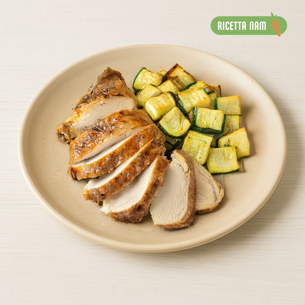Fesa di tacchino con zucchine e patate